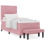 Cama con box spring con colchón y banco rosa 90x190 cm de terciopelo | Foro24.es | Tu tienda online para hogar, jardín y más Foro24.es