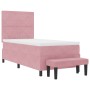 Cama con box spring con colchón y banco rosa 90x190 cm de terciopelo | Foro24.es | Tu tienda online para hogar, jardín y más Foro24.es