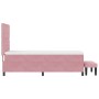 Cama con box spring con colchón y banco rosa 90x190 cm de terciopelo | Foro24.es | Tu tienda online para hogar, jardín y más Foro24.es