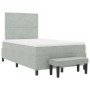 Cama con Somier con Colchón y Banco Gris Claro 120x200 cm Terciopelo | Foro24.es | Tu tienda online para hogar, jardín y más Foro24.es