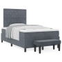 Cama con Base de Muelles con Colchón y Banco Gris Oscuro 120x200 cm Terciopelo | Foro24.es | Tu tienda online para hogar, jardín y más Foro24.es