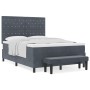 Cama Box Spring con Colchón y Banco Gris Oscuro 140x200 cm Terciopelo de , Camas y somieres - Ref: Foro24-3344451, Precio: 54...