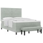 Cama con Somier con Colchón y Banco Gris Claro 160x200 cm Terciopelo | Foro24.es | Tu tienda online para hogar, jardín y más Foro24.es