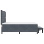 Cama con Base Tapizada con Colchón y Banco Gris Oscuro 160x200 cm Terciopelo | Foro24.es | Tu tienda online para hogar, jardín y más Foro24.es