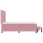 Cama con Somier con Colchón y Banco Rosa 160x200 cm Terciopelo | Foro24.es | Tu tienda online para hogar, jardín y más Foro24.es