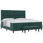 Cama con Base de Resortes con Colchón y Banco Verde Oscuro 200x200 cm Terciopelo | Foro24.es | Tu tienda online para hogar, jardín y más Foro24.es