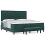 Cama con Base de Resortes con Colchón y Banco Verde Oscuro 200x200 cm Terciopelo | Foro24.es | Tu tienda online para hogar, jardín y más Foro24.es