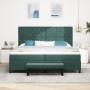 Cama con Base de Resortes con Colchón y Banco Verde Oscuro 200x200 cm Terciopelo | Foro24.es | Tu tienda online para hogar, jardín y más Foro24.es