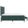 Cama con Base de Resortes con Colchón y Banco Verde Oscuro 200x200 cm Terciopelo | Foro24.es | Tu tienda online para hogar, jardín y más Foro24.es