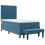 Cama con Box Spring con Colchón & Banco Azul Oscuro 80x200 cm Terciopelo de , Camas y somieres - Ref: Foro24-3344478, Precio:...