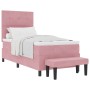 Cama con base de resortes, colchón y banco rosa 90x190 cm terciopelo | Foro24.es | Tu tienda online para hogar, jardín y más Foro24.es