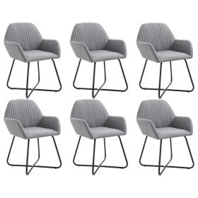 Sillas de comedor 6 unidades de tela gris claro en Sillas de comedor | Comprar online en Foru.es