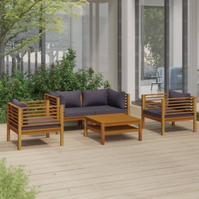 Muebles de jardín 5 pzas cojines madera maciza de acacia de vidaXL, Conjuntos de jardín - Ref: Foro24-3086902, Precio: 620,11...