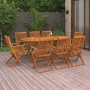 Set de comedor para jardín 9 piezas madera maciza de acacia de vidaXL, Conjuntos de jardín - Ref: Foro24-3086971, Precio: 685...