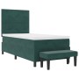 Cama con Somier con Colchón y Banco Verde Oscuro 100x200 cm Terciopelo de , Camas y somieres - Ref: Foro24-3344495, Precio: 3...