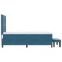 Cama Box Spring con colchón y banco azul oscuro 100x200 cm de terciopelo de , Camas y somieres - Ref: Foro24-3344496, Precio:...