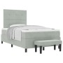 Cama Box Spring con Colchón y Banco Gris Claro 120x200 cm Terciopelo de , Camas y somieres - Ref: Foro24-3344504, Precio: 457...