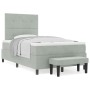 Cama Box Spring con Colchón y Banco Gris Claro 120x200 cm Terciopelo de , Camas y somieres - Ref: Foro24-3344504, Precio: 457...