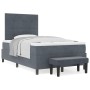 Cama con Resorte con Colchón y Banco Gris Oscuro 120x200 cm Terciopelo de , Camas y somieres - Ref: Foro24-3344505, Precio: 4...
