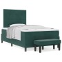 Cama de Resortes con Colchón y Banco Verde Oscuro 120x200 cm Terciopelo de , Camas y somieres - Ref: Foro24-3344507, Precio: ...