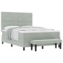 Cama con Base (Box Spring) y Colchón & Banco Gris Claro 140x200 cm de Terciopelo | Foro24.es | Tu tienda online para hogar, jardín y más Foro24.es