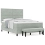 Cama con Base (Box Spring) y Colchón & Banco Gris Claro 140x200 cm de Terciopelo | Foro24.es | Tu tienda online para hogar, jardín y más Foro24.es