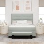 Cama con Base (Box Spring) y Colchón & Banco Gris Claro 140x200 cm de Terciopelo | Foro24.es | Tu tienda online para hogar, jardín y más Foro24.es
