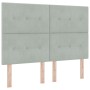 Cama con Base (Box Spring) y Colchón & Banco Gris Claro 140x200 cm de Terciopelo | Foro24.es | Tu tienda online para hogar, jardín y más Foro24.es