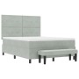 Cama con Base (Box Spring) y Colchón & Banco Gris Claro 140x200 cm de Terciopelo | Foro24.es | Tu tienda online para hogar, jardín y más Foro24.es