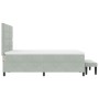 Cama con Base (Box Spring) y Colchón & Banco Gris Claro 140x200 cm de Terciopelo | Foro24.es | Tu tienda online para hogar, jardín y más Foro24.es