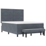 Cama Box Spring con Colchón y Banco Gris Oscuro 140x200 cm Terciopelo de , Camas y somieres - Ref: Foro24-3344517, Precio: 52...