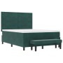 Cama con Base Resortes con Colchón y Banco Verde Oscuro 140x200 cm Terciopelo de , Camas y somieres - Ref: Foro24-3344519, Pr...