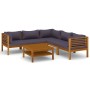 Muebles de jardín 6 pzas cojines madera maciza de acacia de vidaXL, Conjuntos de jardín - Ref: Foro24-3086905, Precio: 761,84...
