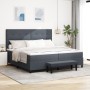 Cama con Base de Resortes de con Colchón & Banco Gris Oscuro 200x200 cm Terciopelo de , Camas y somieres - Ref: Foro24-334453...