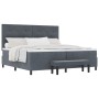 Cama con Base de Resortes de con Colchón & Banco Gris Oscuro 200x200 cm Terciopelo de , Camas y somieres - Ref: Foro24-334453...