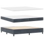 Cama con Base de Resortes de con Colchón & Banco Gris Oscuro 200x200 cm Terciopelo de , Camas y somieres - Ref: Foro24-334453...