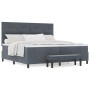 Cama con Base de Resortes de con Colchón & Banco Gris Oscuro 200x200 cm Terciopelo de , Camas y somieres - Ref: Foro24-334453...