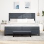 Cama con Base de Resortes de con Colchón & Banco Gris Oscuro 200x200 cm Terciopelo de , Camas y somieres - Ref: Foro24-334453...