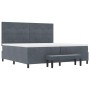 Cama con Base de Resortes de con Colchón & Banco Gris Oscuro 200x200 cm Terciopelo de , Camas y somieres - Ref: Foro24-334453...