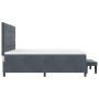 Cama con Base de Resortes de con Colchón & Banco Gris Oscuro 200x200 cm Terciopelo de , Camas y somieres - Ref: Foro24-334453...