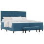 Cama con Base con Colchón y Banco Azul Oscuro 200x200 cm Terciopelo | Foro24.es | Tu tienda online para hogar, jardín y más Foro24.es