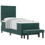 Cama de Resortes con Colchón y Banco Verde Oscuro 80x200 cm Terciopelo | Foro24.es | Tu tienda online para hogar, jardín y más Foro24.es