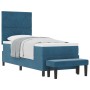 Cama con somier con colchón y banco azul oscuro 80x200 cm de terciopelo de , Camas y somieres - Ref: Foro24-3344544, Precio: ...