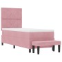 Cama con Somier, Colchón y Banco Rosa 80x200 cm Terciopelo de , Camas y somieres - Ref: Foro24-3344545, Precio: 351,09 €, Des...