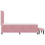 Cama con Somier, Colchón y Banco Rosa 80x200 cm Terciopelo de , Camas y somieres - Ref: Foro24-3344545, Precio: 351,09 €, Des...