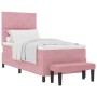 Cama Box Spring Rosa con Colchón y Banco 90x190 cm Terciopelo de , Camas y somieres - Ref: Foro24-3344551, Precio: 370,83 €, ...
