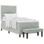 Cama con Somier con Colchón y Banco Gris Claro 90x200 cm Terciopelo | Foro24.es | Tu tienda online para hogar, jardín y más Foro24.es