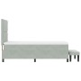 Cama con Somier con Colchón y Banco Gris Claro 90x200 cm Terciopelo | Foro24.es | Tu tienda online para hogar, jardín y más Foro24.es