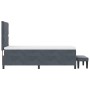 Cama con box spring con colchón y banco gris oscuro 90x200 cm terciopelo | Foro24.es | Tu tienda online para hogar, jardín y más Foro24.es