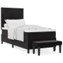 Cama con Somier con Colchón y Banco Negro 100x200 cm Terciopelo de , Camas y somieres - Ref: Foro24-3344560, Precio: 379,06 €...